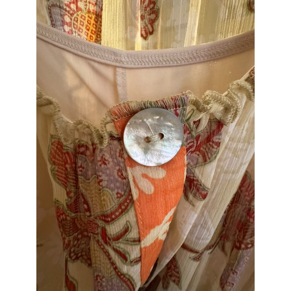 Figueroa & Flower Tiered Maxi Floral Print Patchwork Oversized 3/4 Puff Sleeves - Picture 14 of 14